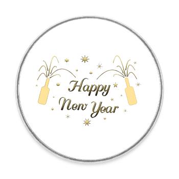 Happy New Year - Runder Kühlschrankmagnet - Weiß - Vorne