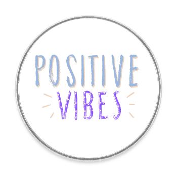 positive Vibes - Runder Kühlschrankmagnet - Weiß - Vorne