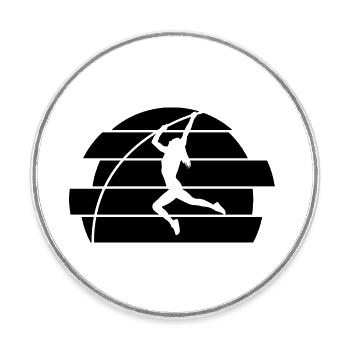 Stabhochspringen - Runder Kühlschrankmagnet - Weiß - Vorne