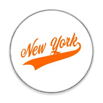 Blanc orange de New York - Magnet rond - blanc - Devant