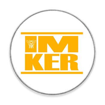 Imker Bienenzüchter und Bienenkönigin - Runder Kühlschrankmagnet - Weiß - Vorne