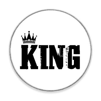 King - Runder Kühlschrankmagnet - Weiß - Vorne
