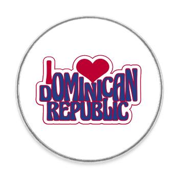 J’aime la République dominicaine - Magnet rond - blanc - Devant
