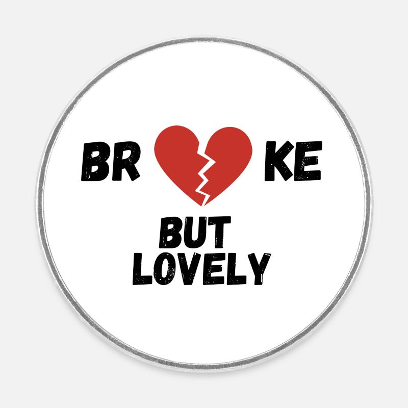broke - Runder Kühlschrankmagnet - Weiß