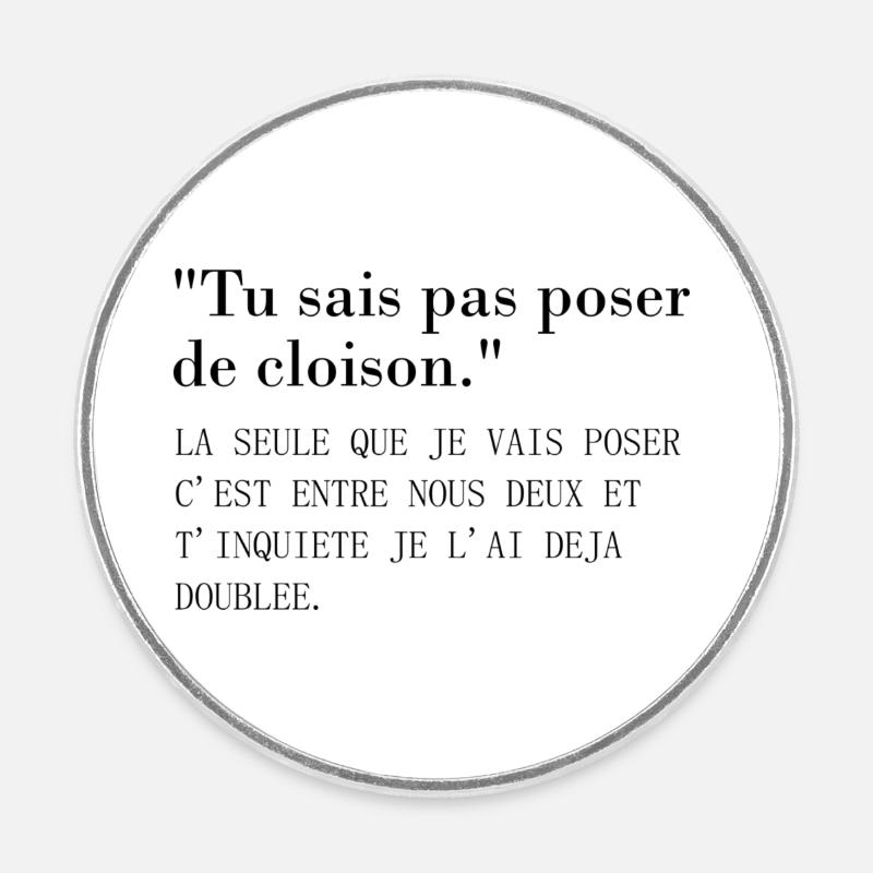 Cloison btp - Magnet rond - blanc
