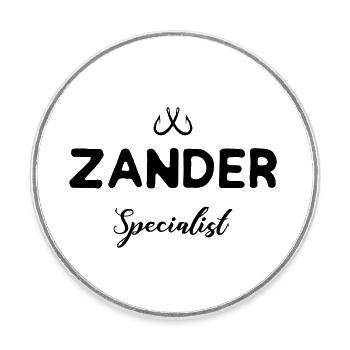 Zander Specialist - Angeln, Angler - Zander - Runder Kühlschrankmagnet - Weiß - Vorne
