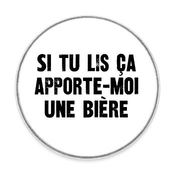 si tu lis ça - Magnet rond - blanc - Devant