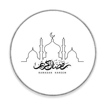 Ramadan Kareem/Islamic motif - Round  fridge magnet - white - Front