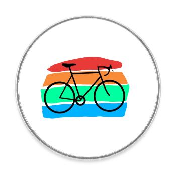 Bicycle - Round  fridge magnet - white - Front