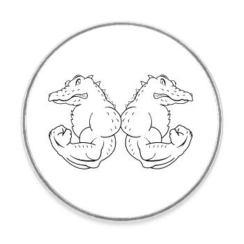 strong crocodiles - Runder Kühlschrankmagnet - Weiß - Vorne