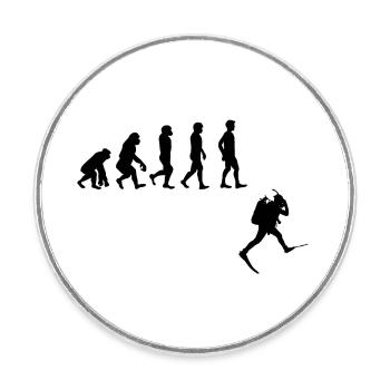 Evolution Freitauchen Freitauchen Plongée - Runder Kühlschrankmagnet - Weiß - Vorne
