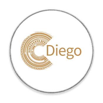 Für Diego - Runder Kühlschrankmagnet - Weiß - Vorne