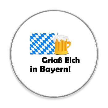 Griaß Eich - Bayern Heimatliebe - Runder Kühlschrankmagnet - Weiß - Vorne