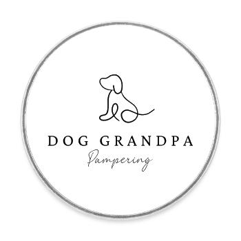 Dog Grandpa - Runder Kühlschrankmagnet - Weiß - Vorne