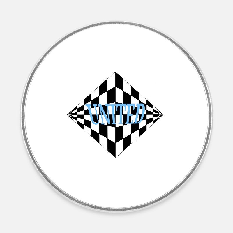 Modèles d’échecs unis - Magnet rond - blanc