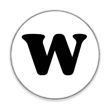 Buchstabe w - Runder Kühlschrankmagnet - Weiß - Vorne