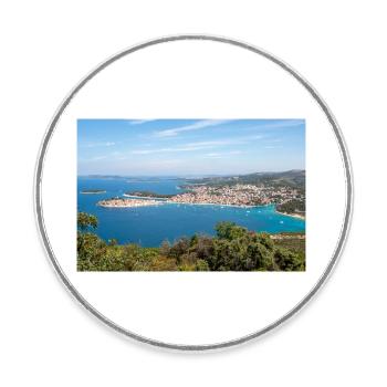 Panoramablick Primošten, Šibenik-Knin, Kroatien - Runder Kühlschrankmagnet - Weiß - Vorne