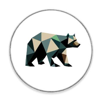 Bär Polygon Eckig Wandern Bäume Tier Wildnis Natur - Runder Kühlschrankmagnet - Weiß - Vorne