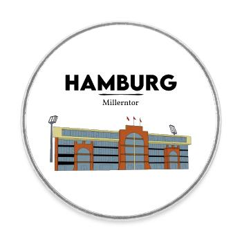 Millerntor - Runder Kühlschrankmagnet - Weiß - Vorne