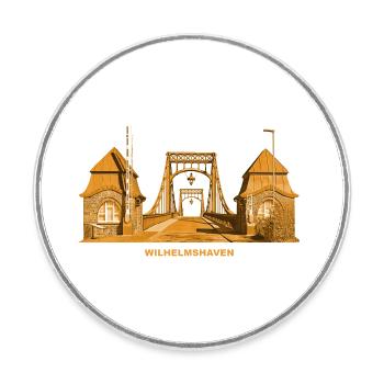 Wilhelmshaven Brücke Nordsee Niedersachsen - Runder Kühlschrankmagnet - Weiß - Vorne