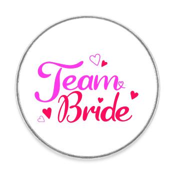 Team Bride - Runder Kühlschrankmagnet - Weiß - Vorne
