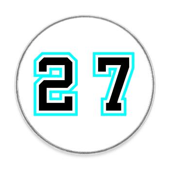 27 Number symbol - Round  fridge magnet - white - Front