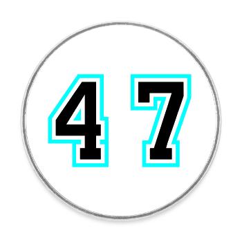 47 Number symbol - Round  fridge magnet - white - Front