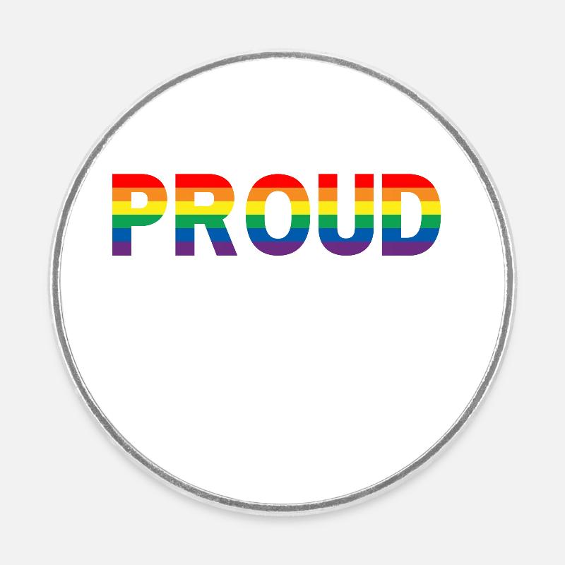 Proud Dad Pride - Round fridge magnet - white