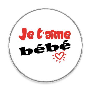 I love you baby - Round  fridge magnet - white - Front