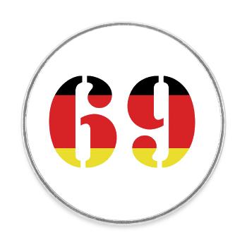 69 Number Jersey Germany - Round  fridge magnet - white - Front