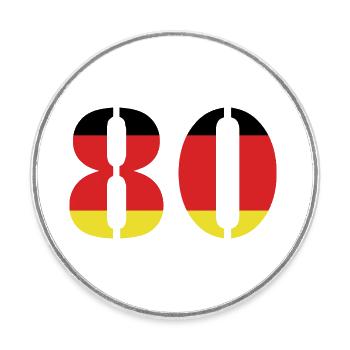 80 Number Jersey Germany - Round  fridge magnet - white - Front
