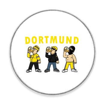 Dortmund Beer Drinkers For Football Fans - Round  fridge magnet - white - Front