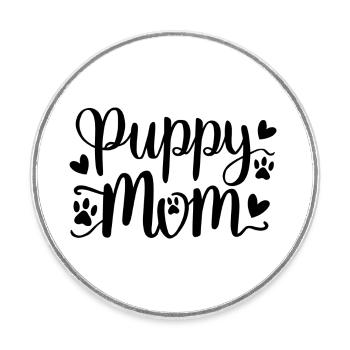 Welpe Hund - Runder Kühlschrankmagnet - Weiß - Vorne