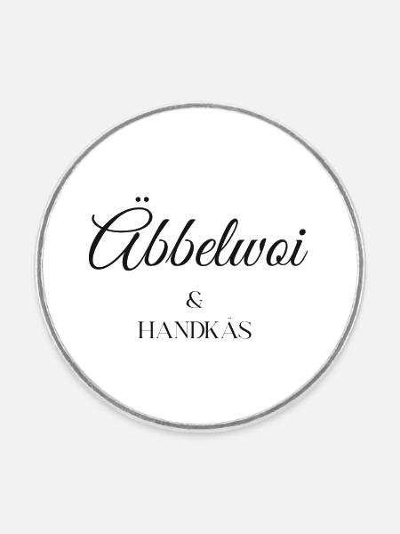 Äbbelwoi & Handkäs - Runder Kühlschrankmagnet - Weiß