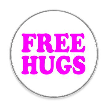Free hugs - Round  fridge magnet - white - Front