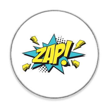 ZAP-Comic-Design - Runder Kühlschrankmagnet - Weiß - Vorne