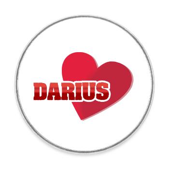 First name Darius - Round  fridge magnet - white - Front