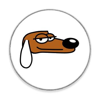 Dog Looks Cool Relaxed Look Guy Chill Dude - Round  fridge magnet - white - Front