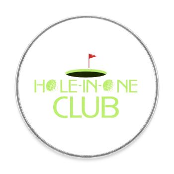 Hole-In-One Club Golfer Golf - Runder Kühlschrankmagnet - Weiß - Vorne