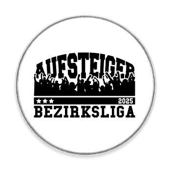 Aufsteiger 2025 Bezirksliga Aufstieg Fußball - Runder Kühlschrankmagnet - Weiß - Vorne