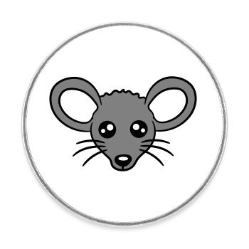 Maus Mäuschen Süße Kleine Ratte Nager Freundlich - Runder Kühlschrankmagnet - Weiß - Vorne