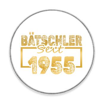 Single 1955 - Round  fridge magnet - white - Front