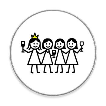 Anniversaire de poule - Magnet rond - blanc - Devant
