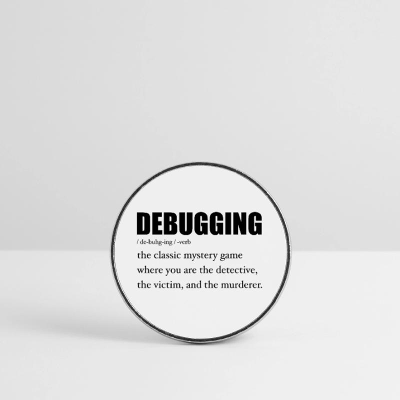 Programmer Debugging Definition Funny IT Developer Round  fridge magnet