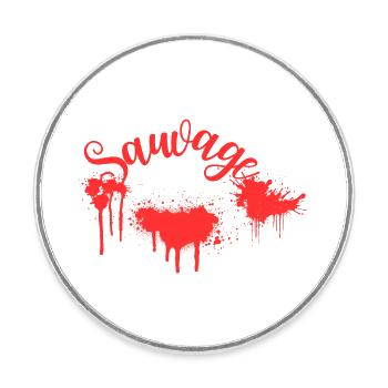 SAUVAGE - Magnet rond - blanc - Devant