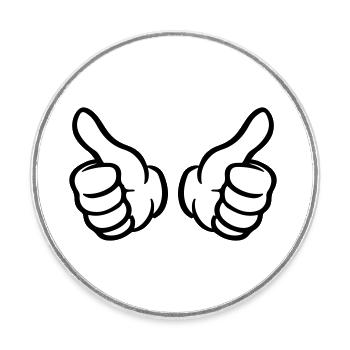 Thumbs Up Hand Like - Round  fridge magnet - white - Front