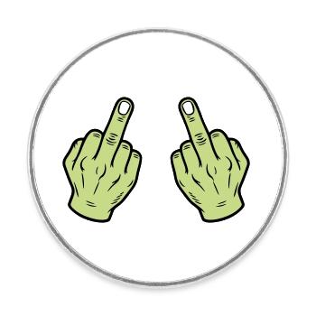 Mittelfinger Hand Frech - Runder Kühlschrankmagnet - Weiß - Vorne