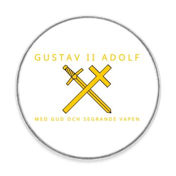 Gustav II. Adolf - Runder Kühlschrankmagnet - Weiß - Vorne