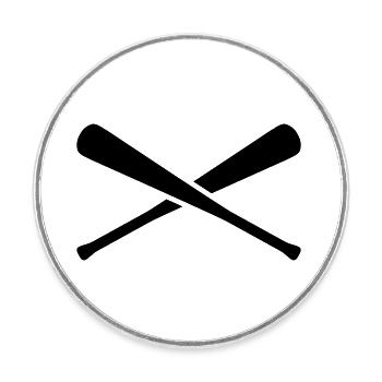baseball_x_1c - Runder Kühlschrankmagnet - Weiß - Vorne