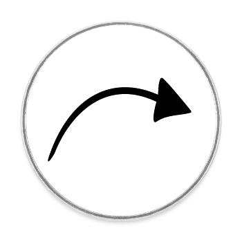 arrow - Round  fridge magnet - white - Front